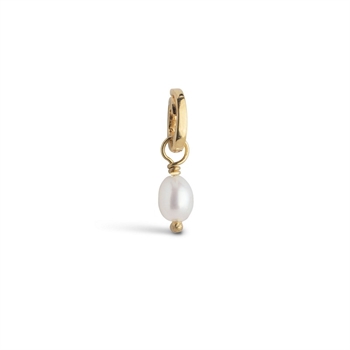 Enamel Finest Pearl charm i forgyldt sølv - C018G
